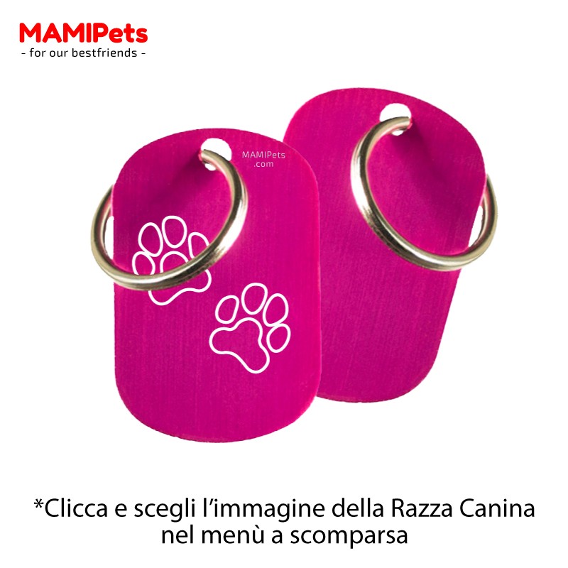 DOG10- TARGHETTA PER CANE PERSONALIZZATA CON CRISTALLI - Incisione Gioielli